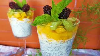 Copa de mango y chocolate