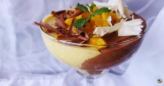 Copa de mango y chocolate