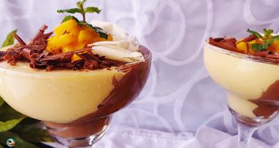 Copa de mango y chocolate