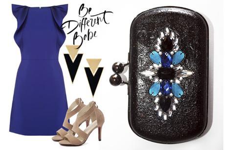 Invitada a boda con vestido azul electrico, complementos