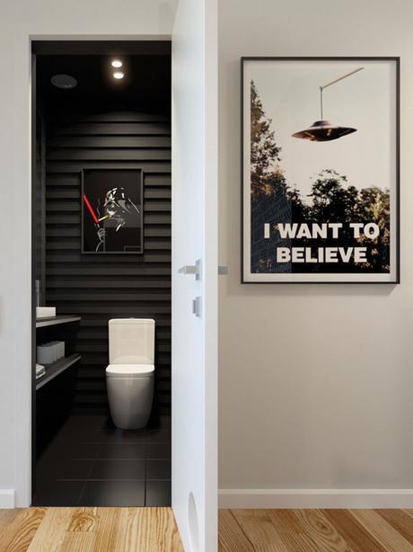 decorating with society6 Darth Vader and UFO posters