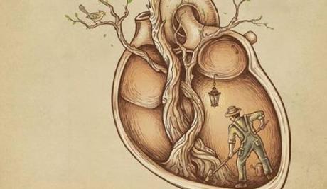 Labrador limpiando un corazón