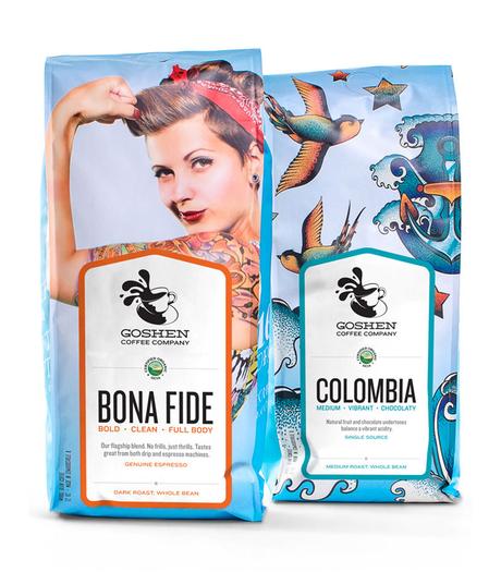 Goshen Coffee Company: un packaging de café muy hipster