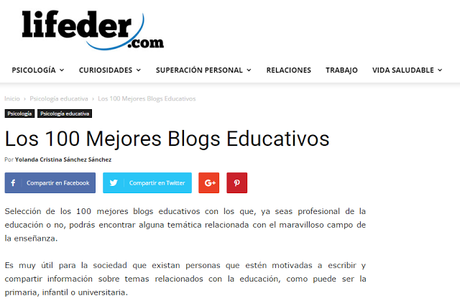 Los 100 Mejores Blogs Educativos by @Lifeder
