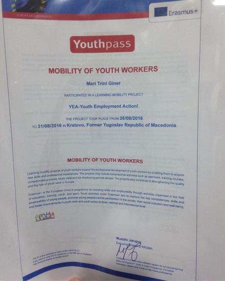 Youthpass “Youth Employment Action” Mari Trini Giner