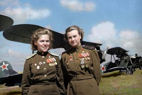 Rufina Gasheva y Nataly Meklin pilotos soviéticas