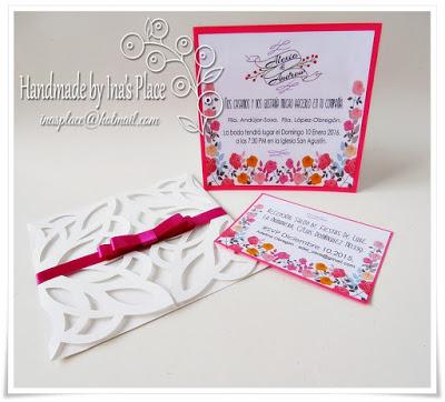 Invitaciones Bodas - Fucsia & Blanco - Wedding Invitations - Fuchsia & White.