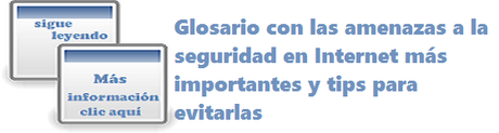 Glosario con amenazas a la seguridad en Internet