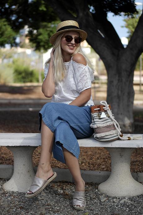 EMBROIDERED TOP + CULOTTE PANTS