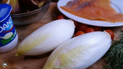 Endivias con salmón