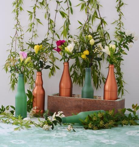 Primavera embotellada {DIY floreritos}