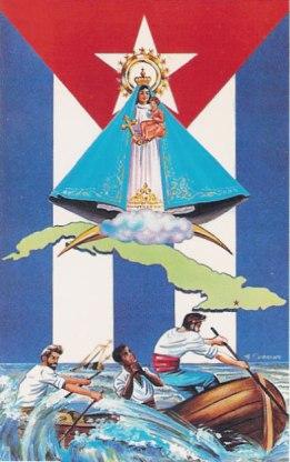 Resultado de imagen para Virgen de la Caridad del Cobre + bandera cubana