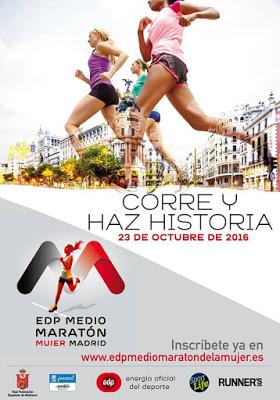 CORRE Y HAZ HISTORIA, MEDIO MARATON MUJER MADRID