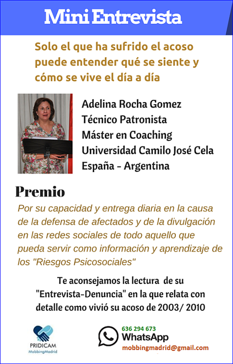 MobbingMadrid Solo el que ha sufrido el mobbing puede entender qué se siente y cómo se vive el día a día