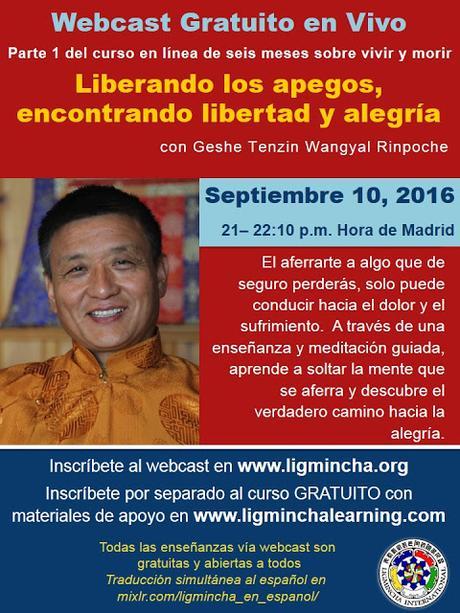 ‘Vivir con alegría, morir en paz’ Nuevo curso gratuito con Tenzin Wangyal Rinpoche