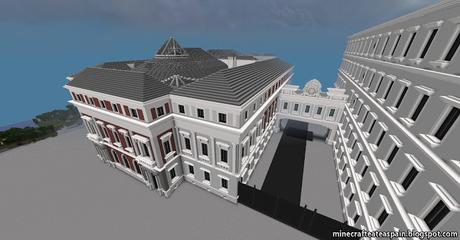 Réplica Minecraft del Palacio de las Cortes (Congreso de los Diputados) de España.