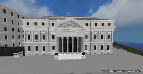 Réplica Minecraft del Palacio de las Cortes (Congreso de los Diputados) de España.