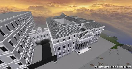 Réplica Minecraft del Palacio de las Cortes (Congreso de los Diputados) de España.