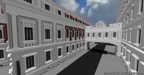Réplica Minecraft del Palacio de las Cortes (Congreso de los Diputados) de España.