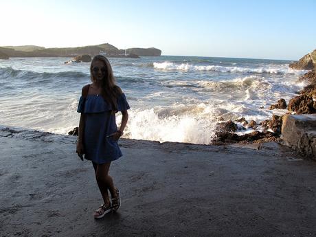 Vestido vaquero off shoulder
