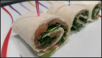 Wraps de salmón ahumado y rúcula