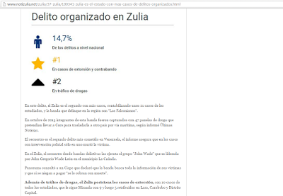 Zulia es el estado con más delitos organizados