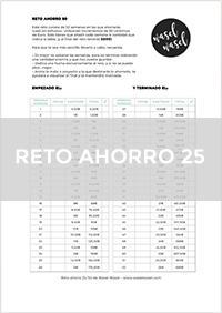 Descarga el imprimible del Reto Ahorro 25