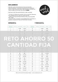 Descarga el imprimible del Reto Ahorro 50 en cantidad fija