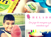 Helado jugo manzana puré arándanos