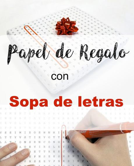 Papel de regalo con SOPA DE LETRAS