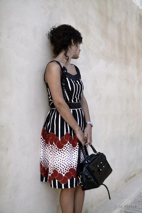 VESTIDO RAYAS Y LUNARES