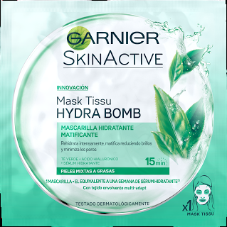 Garnier presenta sus Máscaras de Tejido Hydra Bomb