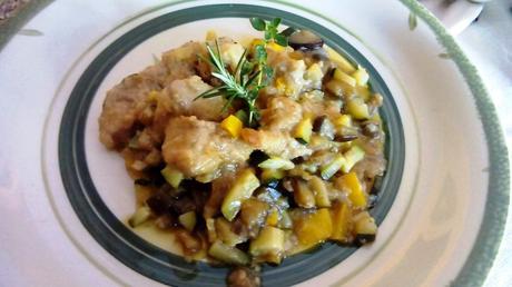 Guiso de pechuga de pollo con verduras - Pollo con berenjenas, pimientos y calabacines - Pollo con verdure - Chicken stew with vegetables recipe