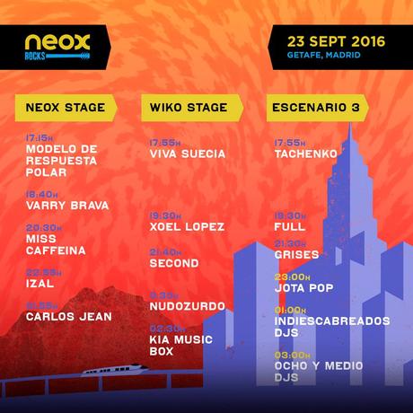 Horarios Neox Rock 2016 23/9