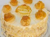 Tarta profiteroles frutos rojos