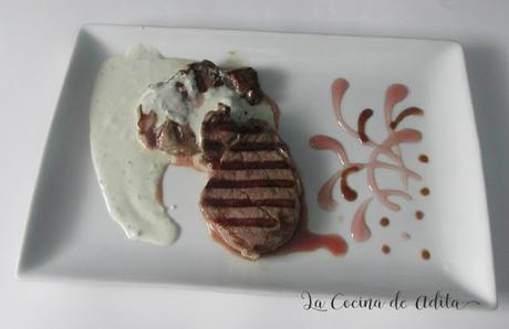 Solomillo de ternera con salsa roquefort