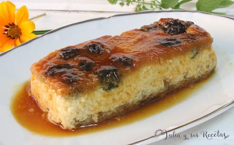 RECETA -  Pudin de bizcocho y pasas