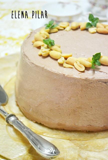 Tarta de plátano y mantequilla de cacahuete