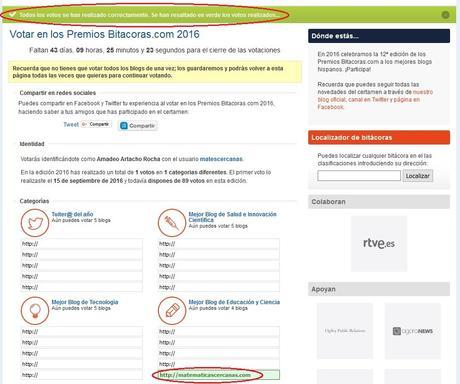 Comienzan los Premios Bitácoras 2016 ¡Vota a matematicascercanas! paso06
