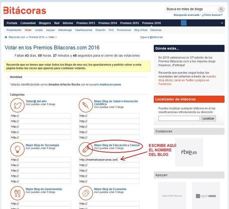 Comienzan los Premios Bitácoras 2016 ¡Vota a matematicascercanas! paso04