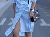 Asymmetrical striped dress