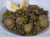 Alcauciles chícharos habas