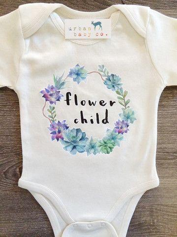 White Flower Child, Boho, Hippie, Floral, Baby, Girl, Infant, Toddler, – Urban Baby Co.: 