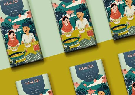 Un bonito packaging de chocolate ilustrado con tradiciones de Indonesia