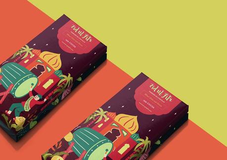 Un bonito packaging de chocolate ilustrado con tradiciones de Indonesia