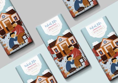 Un bonito packaging de chocolate ilustrado con tradiciones de Indonesia