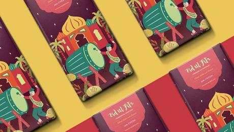 Un bonito packaging de chocolate ilustrado con tradiciones de Indonesia