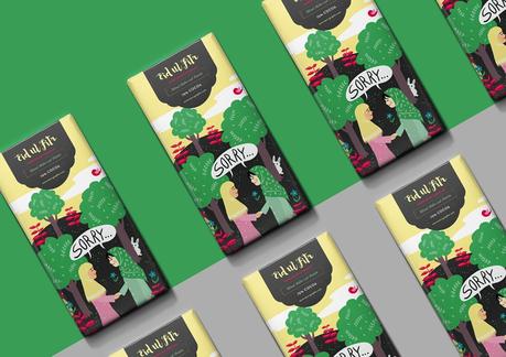 Un bonito packaging de chocolate ilustrado con tradiciones de Indonesia