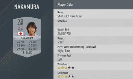 lanzadores de falta de FIFA 17 shunsuke nakamura