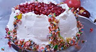 Tarta de chocolate con granadas